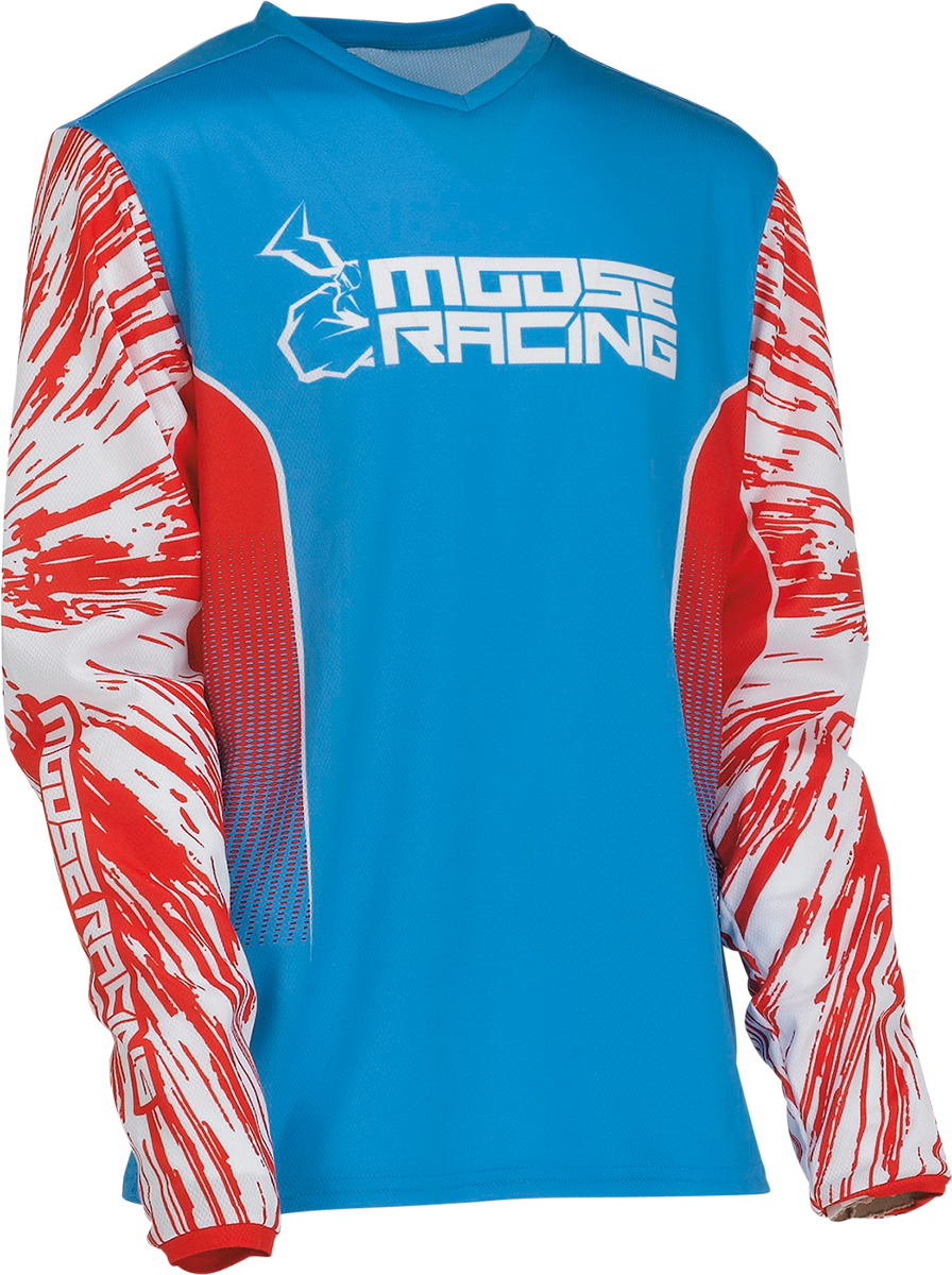 Детска блуза MOOSE RACING AGROID WHITE/RED/BLUE