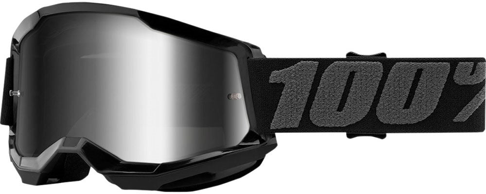 Мотокрос очила 100% STRATA2 BLACK-MIRROR SILVER