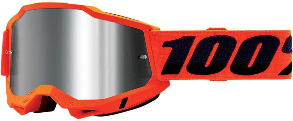 Мотокрос очила 100% ACCURI2 NEON ORANGE-MIRROR SILVER