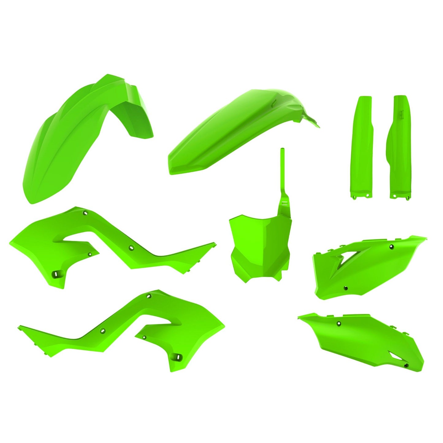 Пластмасов MX кит Polisport за Kawasaki KX250-2021 / KX450F-2019-2021 Lime Green