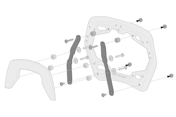 Монтажен комплект странични куфари SW-MOTECH Adapter for PRO Side Carrier Krauser / Hepco