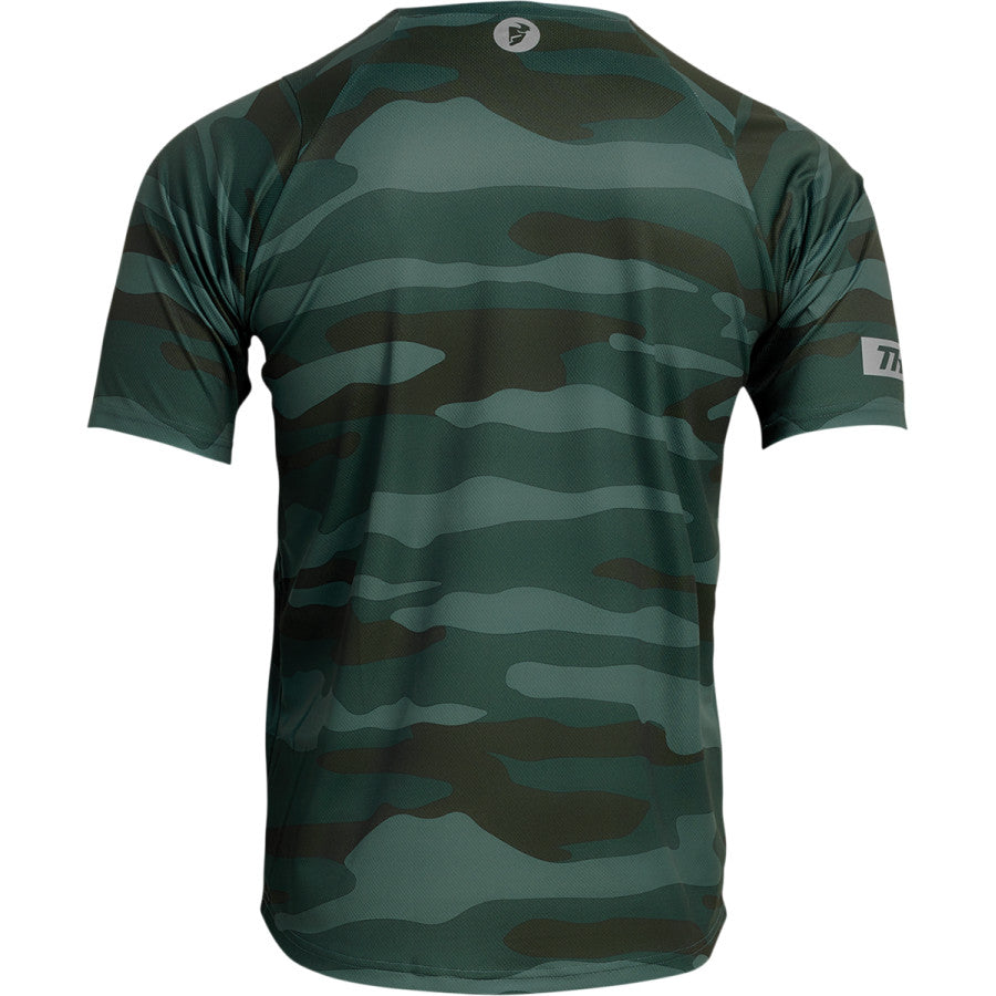 Вело джърси THOR ASSIST CAMO SHORT SLEEVE GREEN