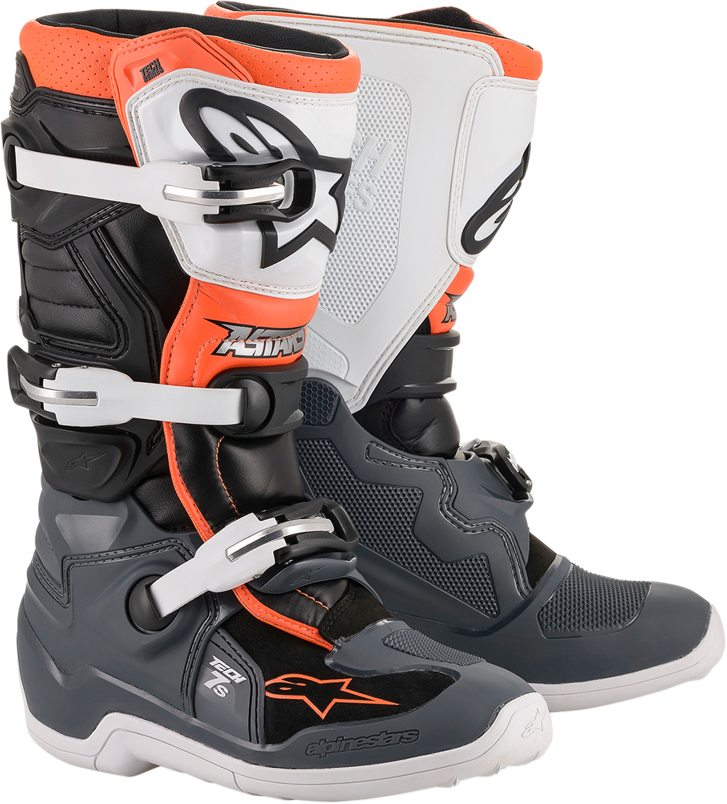 Детски мотокрос ботуши ALPINESTARS Tech 7S GRAY/ORANGE/WHITE