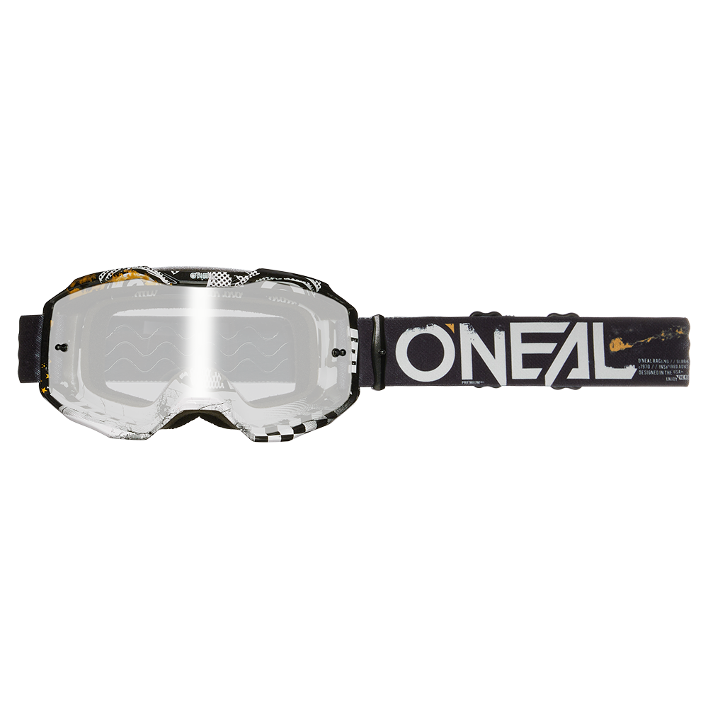 Мотокрос очила O'NEAL B-10 ATTACK BLACK/WHITE - SILVER MIRROR V.24