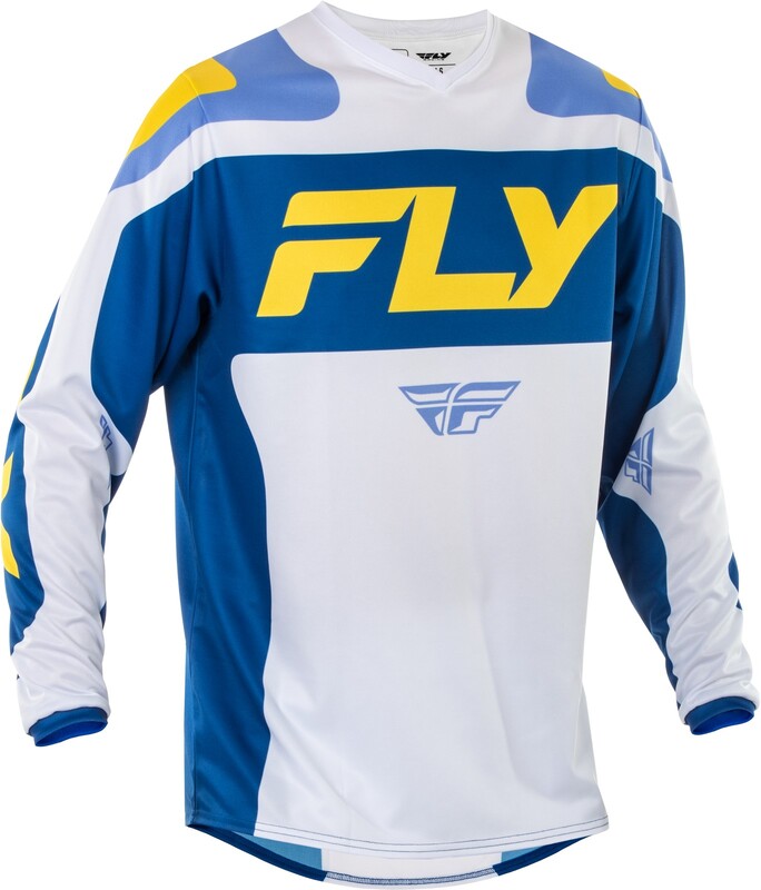 Мотокрос блуза FLY RACING F-16 Riding -White/Dark Blue/Yellow 2025