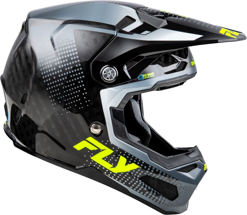 Мотокрос каска FLY RACING Formula S Carbon Protocol-Black Carbon/Grey/Hi-Vis 2025