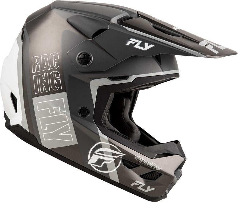 Мотокрос каска FLY RACING Formula Kinetic Rally-Matte Grey/Black/White 2025