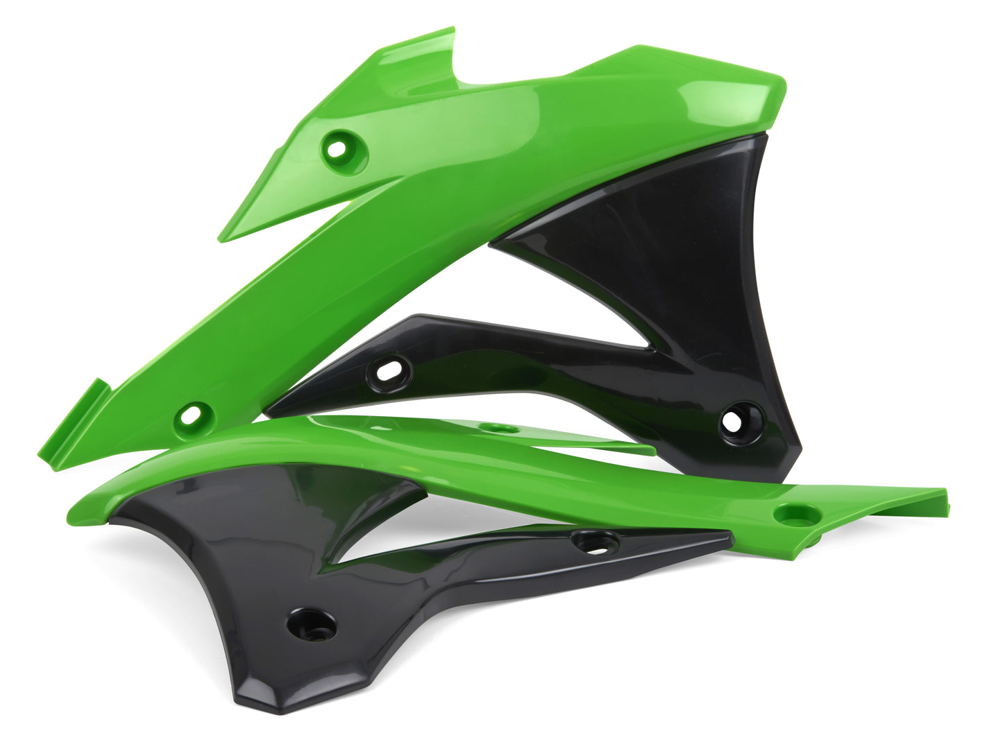Пластмасови капаци за радиатор Polisport Kawasaki KX85/100 - 2014-21Green/Black OEM Color