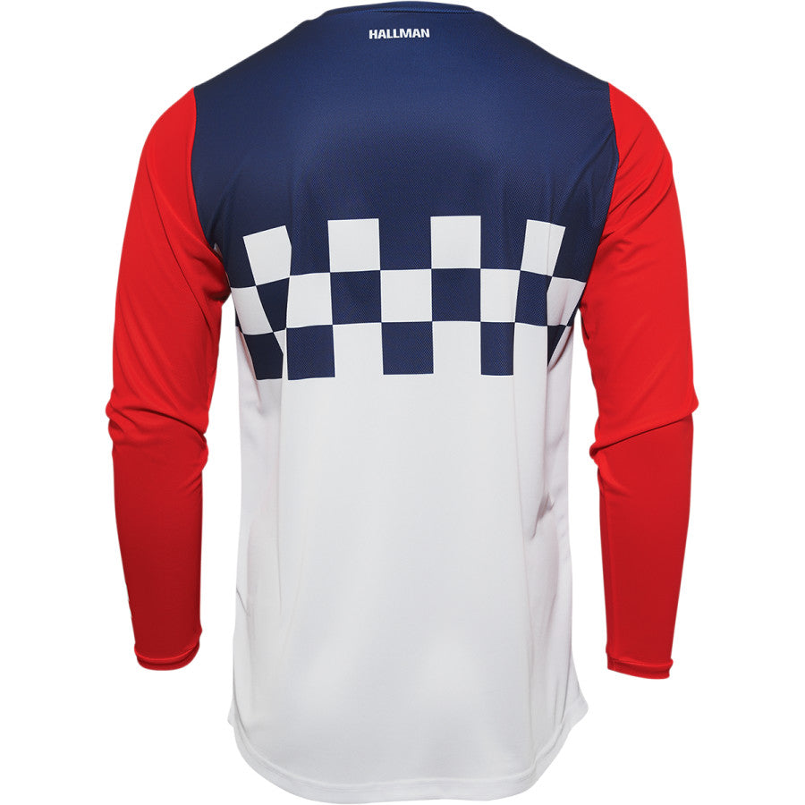 Мотокрос джърси THOR HALLMAN DIFFER CHEQ WHITE/RED/BLUE