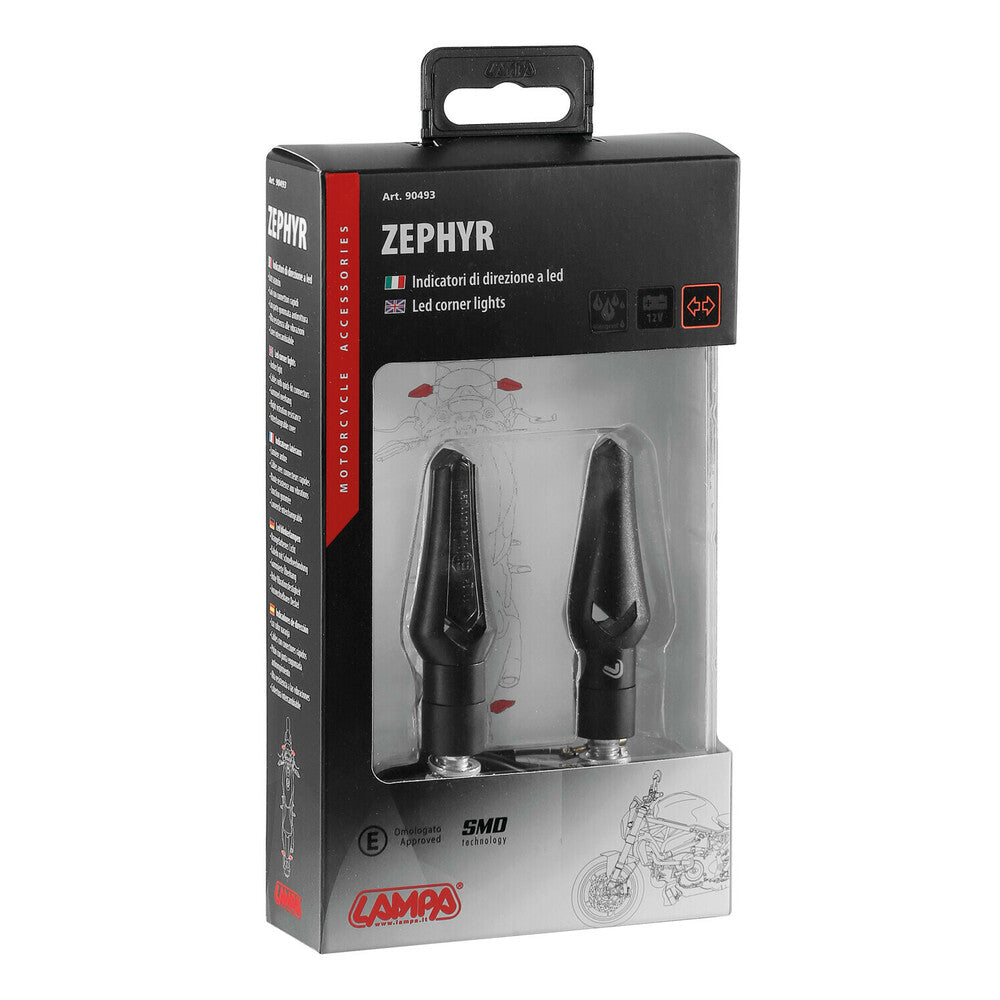 LED мото мигачи ZEPHYR BLACK 90493