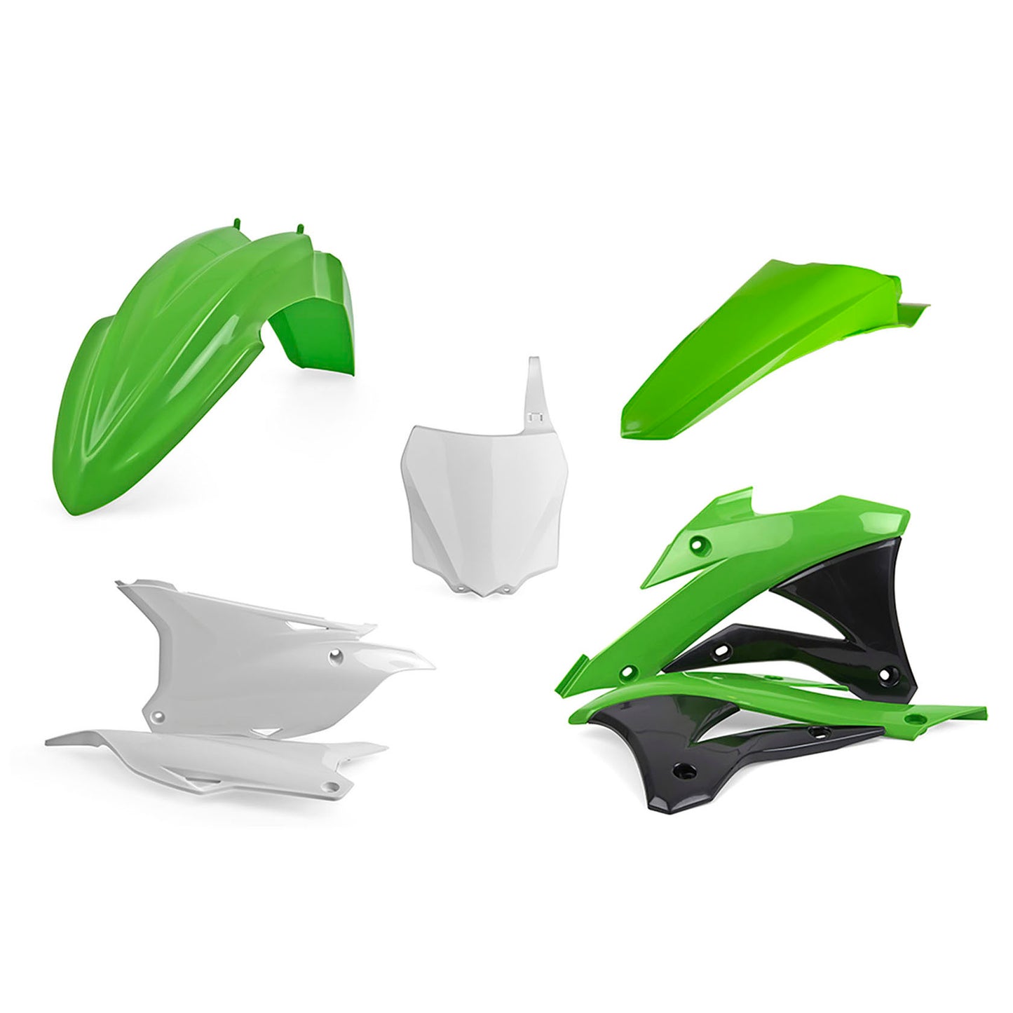 Пластмасов MX кит Polisport за Kawasaki KX85 - 2014-21 Green/White