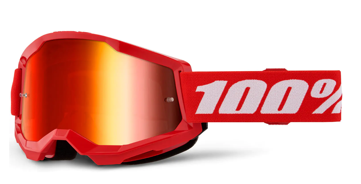 Мотокрос очила 100% STRATA2 RED - MIRROR RED 24