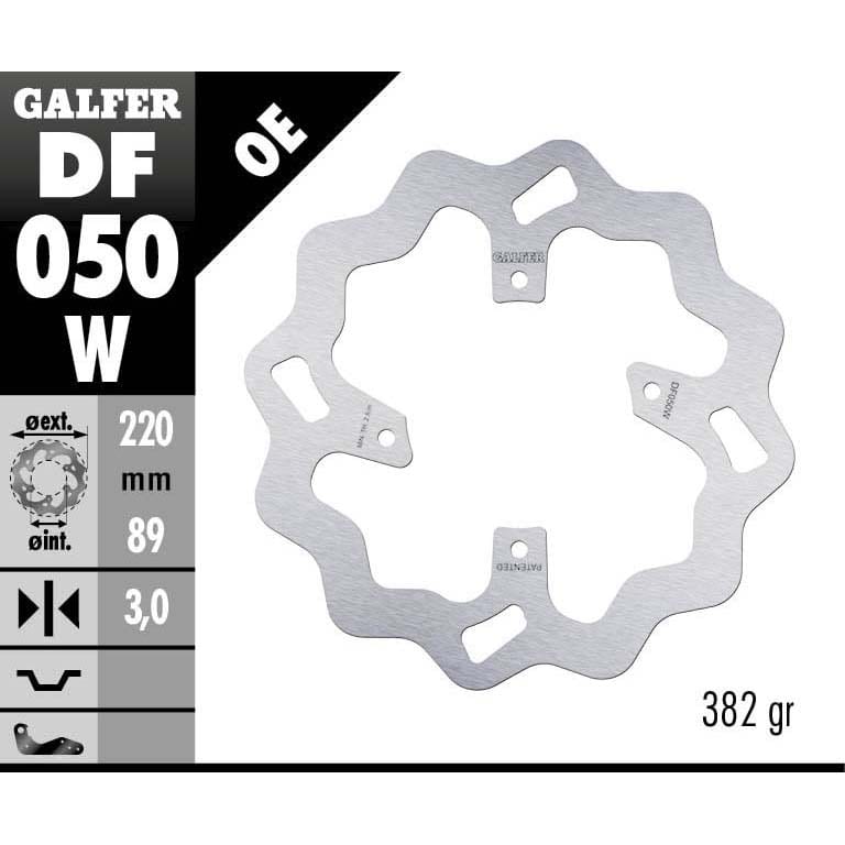Преден спирачен диск Galfer WAVE FIXED DISC WAVE FIXED 220x3mm DF050W