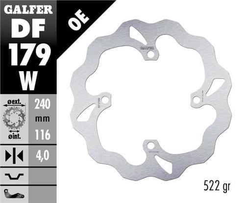 Заден спирачен диск Galfer WAVE FIXED 240x4mm DF179W