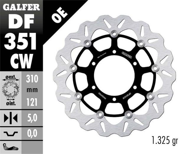 Плаващ преден спирачен диск Galfer WAVE FLOATING COMPLETE (C. ALU.) 310x5mm DF351CW