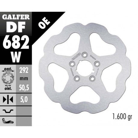 Заден спирачен диск Galfer WAVE FIXED DISC WAVE FIXED 292x5mm DF682W