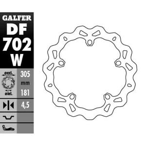 Преден спирачен диск Galfer WAVE FIXED 305x4.5mm DF702W