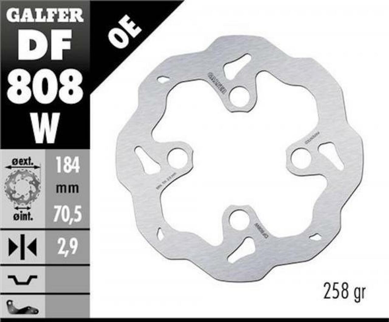 Преден спирачен диск Galfer WAVE FIXED 184x2,9mm DF808W