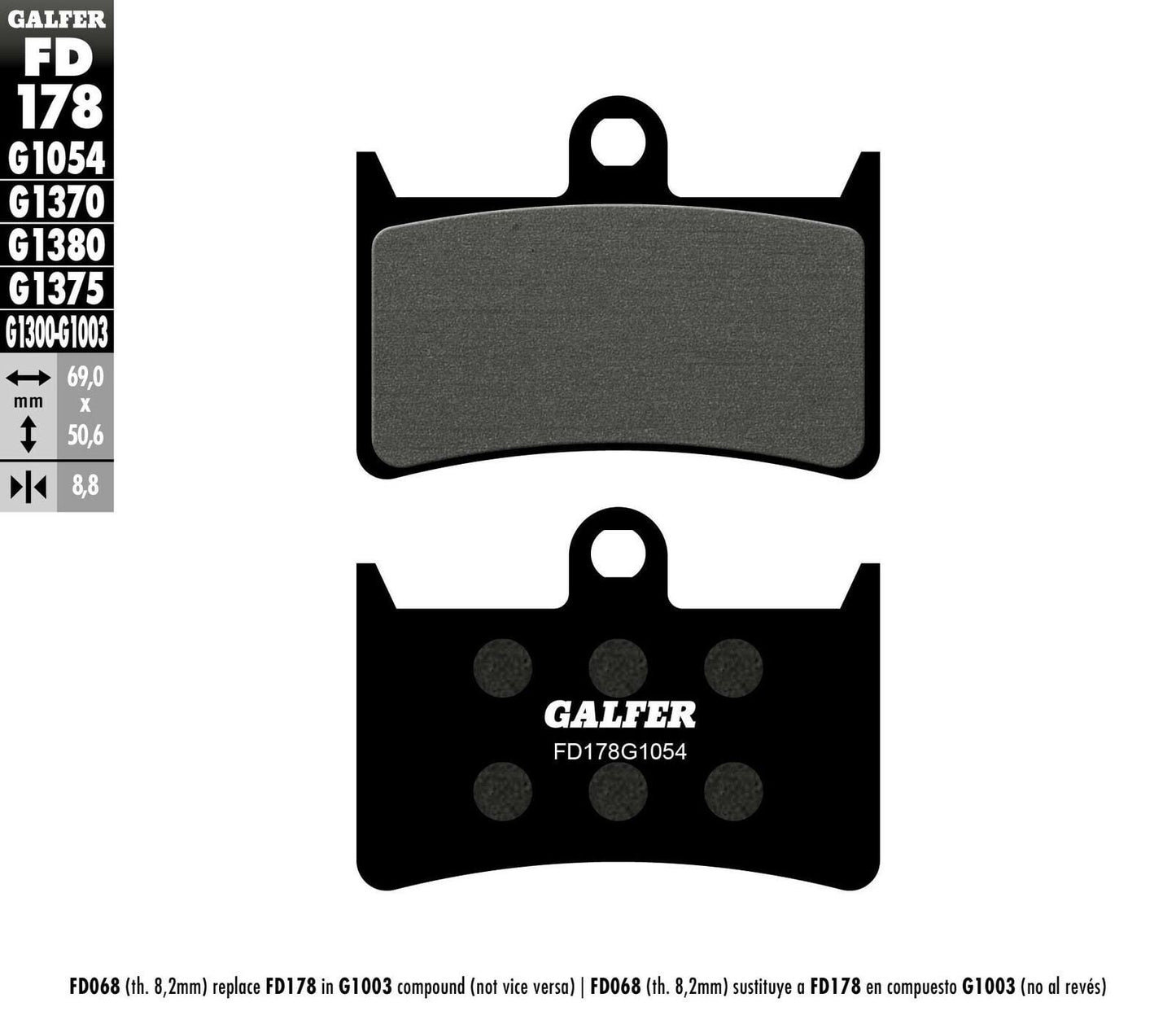 Предни мото накладки Galfer SEMI METAL FD178G1054
