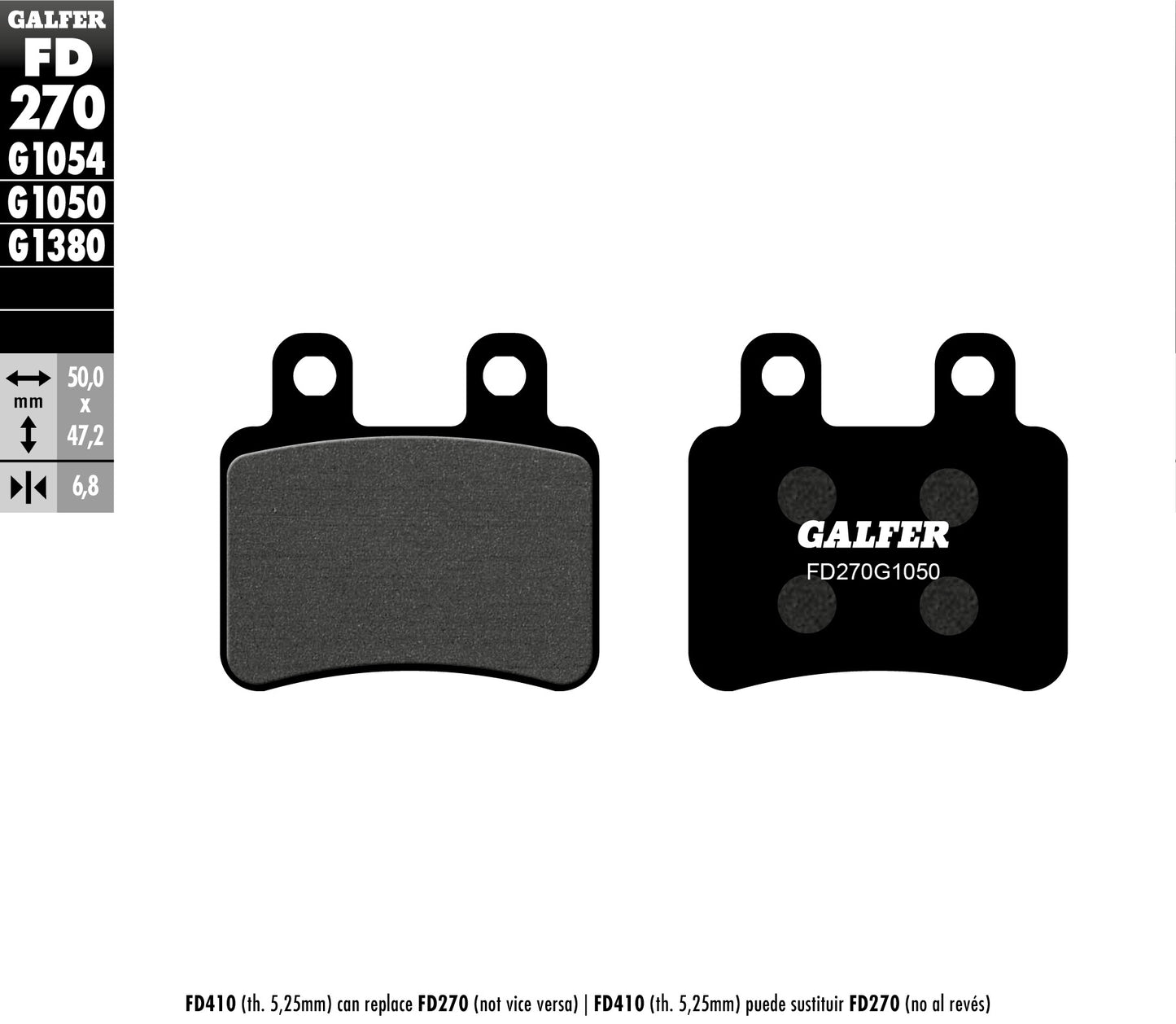Предни/задни мото накладки Galfer SCOOTER FD270G1050
