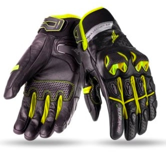 Кожени ръкавици 70 DEGREES SUMMER NAKED BLACK/YELLOW FLUO