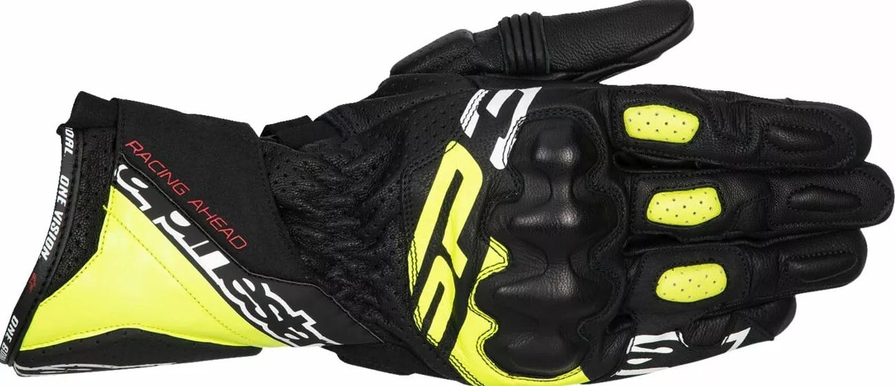 КОЖЕНИ РЪКАВИЦИ ALPINESTARS SP-3 BLK/FLUO YEL/WHT