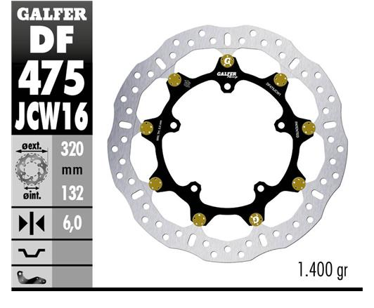 Плаващ преден спирачен диск Galfer WAVE FLOATING RACING 320x5mm DF475JCW160G03