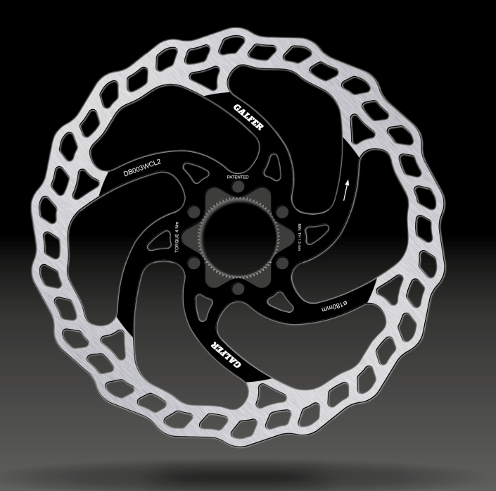 Вело спирачен диск GALFER BIKE MTB DISC WAVE CENTER-LOCK SYSTEM Ø180X2.0MM Brake Disc