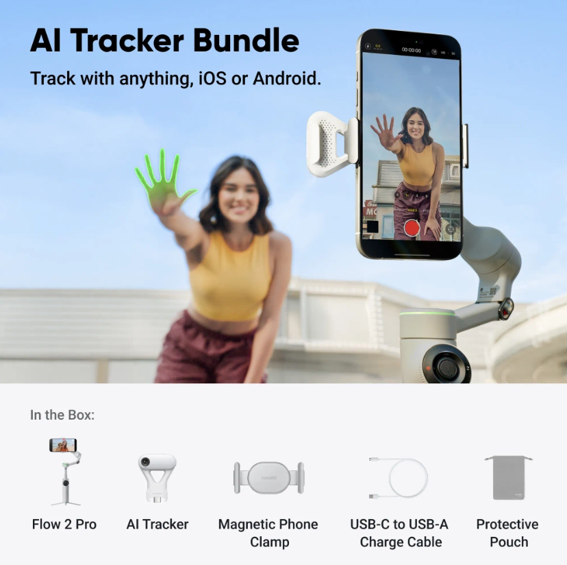 Видео стабилизатор Insta360 FLOW 2 PRO AI Tracker Bundle