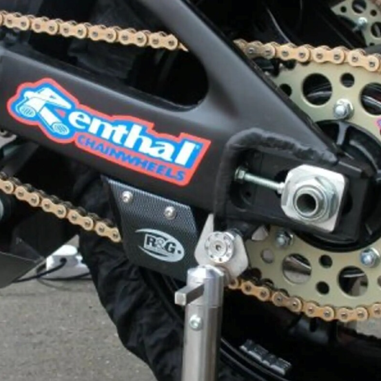 Протектор за верига R&G RACING Toe Chain Guard (Shark Tooth) Black ABS Aprilia