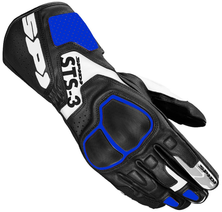 Кожени мото ръкавици SPIDI STS-3 Black/Blue
