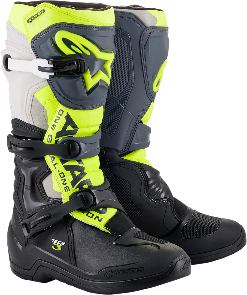Мотокрос ботуши ALPINESTARS TECH 3 BLACK/GREY/YELLOW