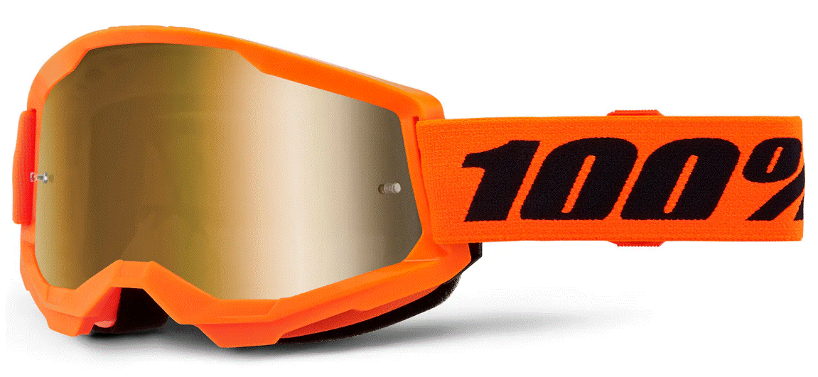 Детски мотокрос очила 100% Strata 2 NEON ORANGE/TRUE GOLD