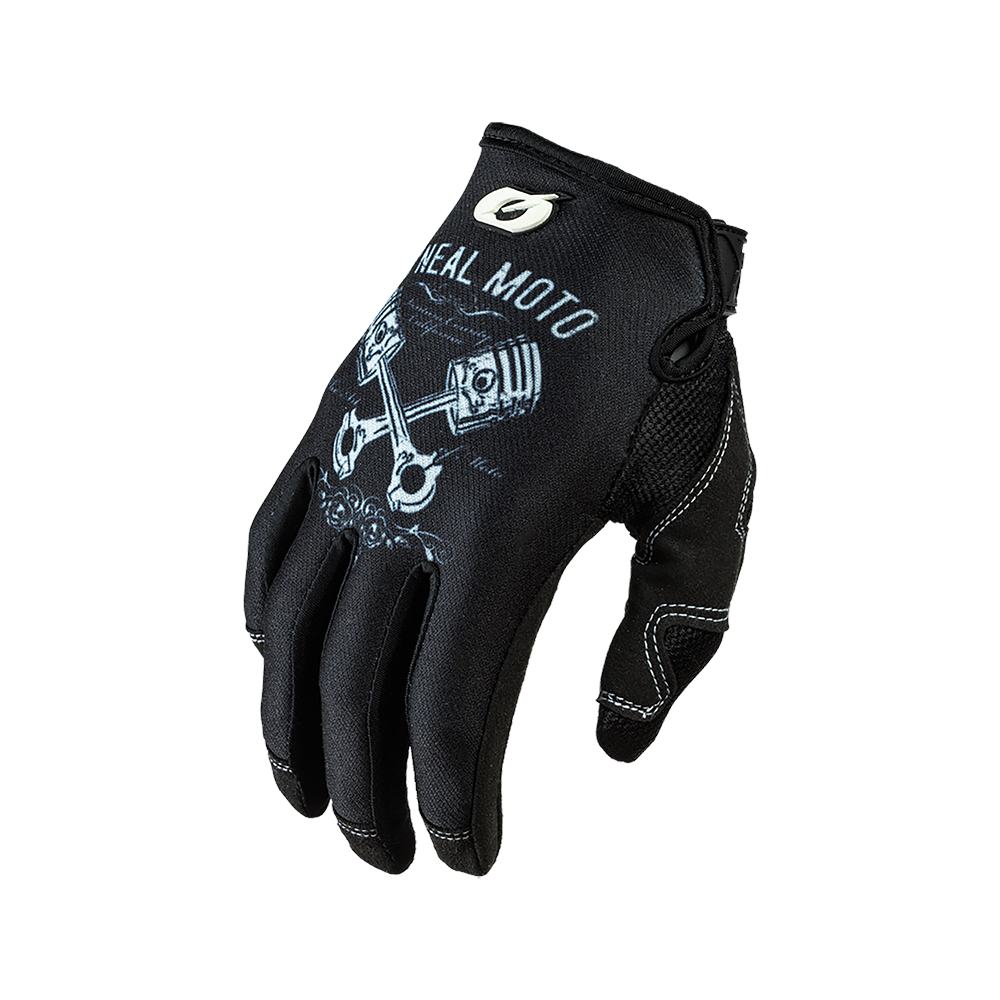 Мотокрос ръкавици O'NEAL MAYHEM PISTONS II BLACK/WHITE