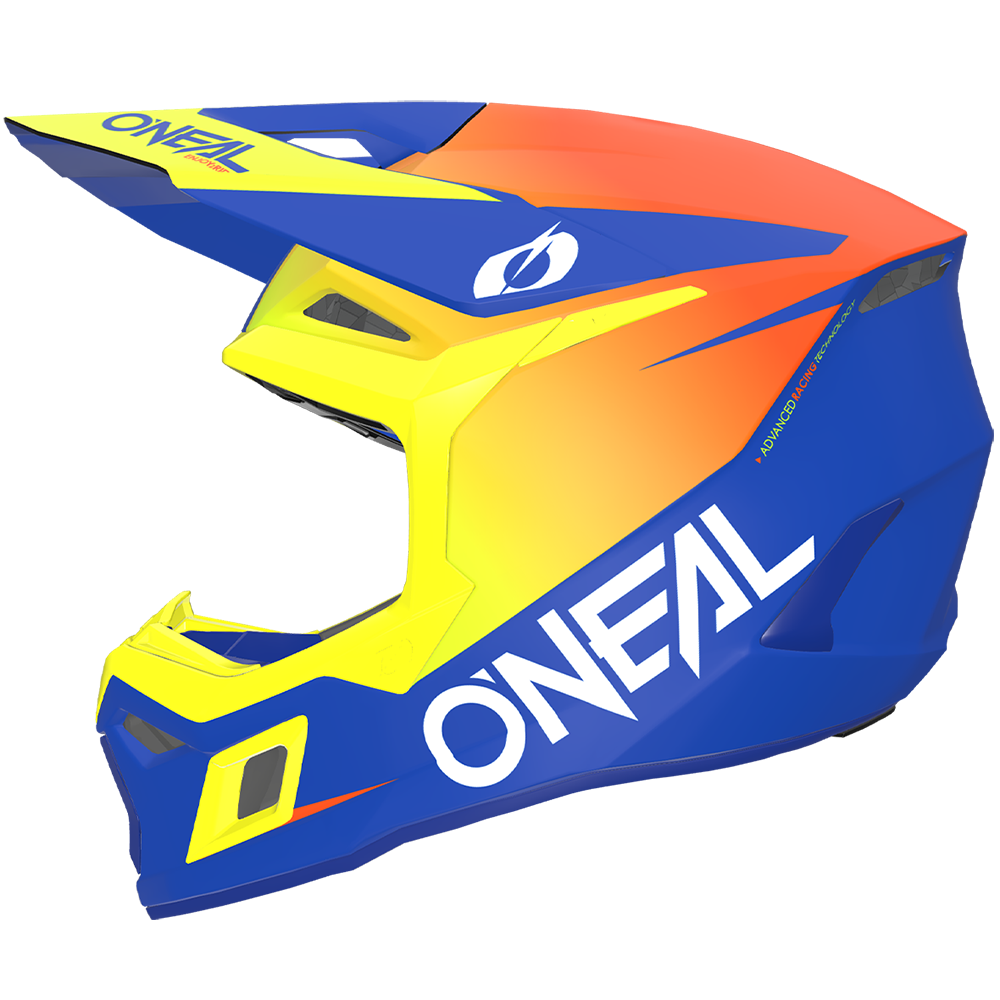 Детска мотокрос каска O'NEAL 3SERIES SOLID BLUE/NEON YELLOW V.26