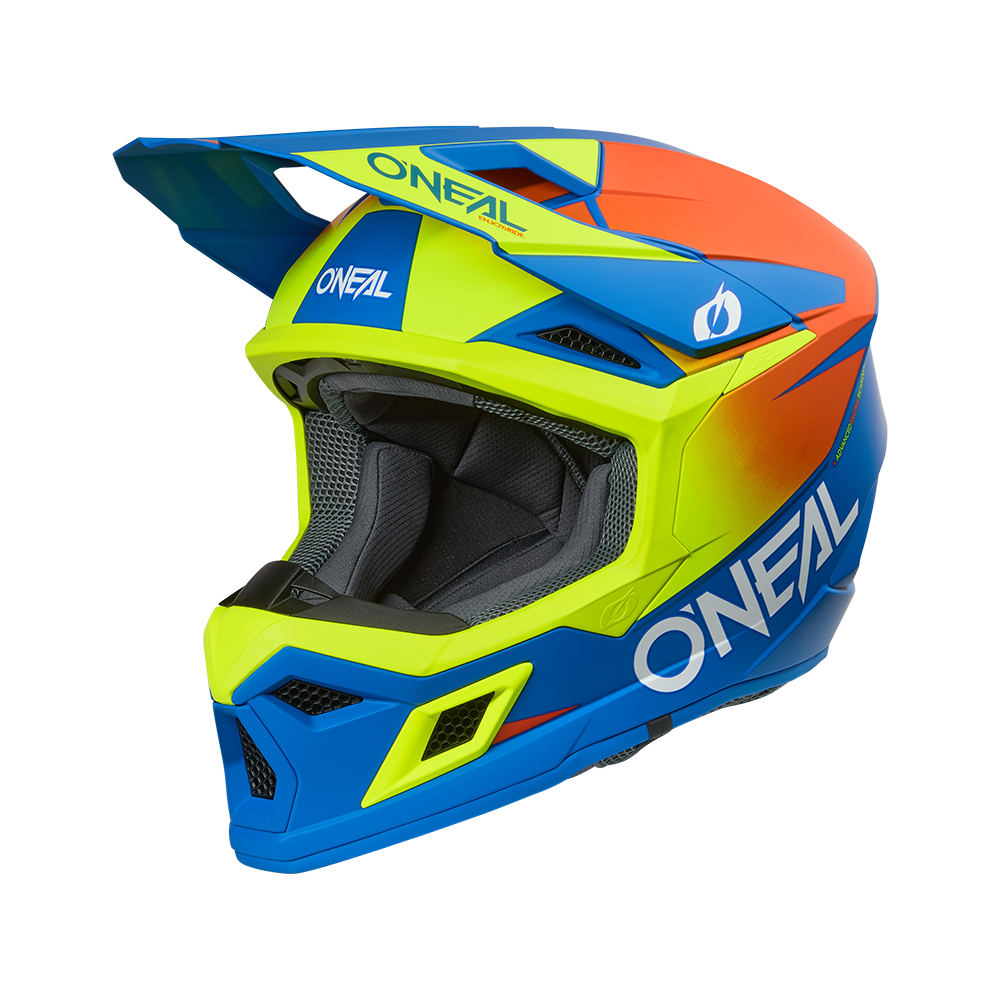 Мотокрос каска O'NEAL 3SERIES SOLID BLUE/NEON V.26