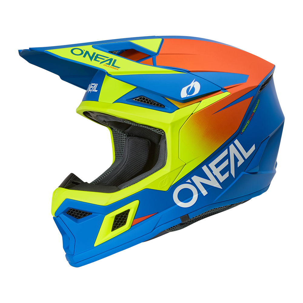Мотокрос каска O'NEAL 3SERIES SOLID BLUE/NEON V.26