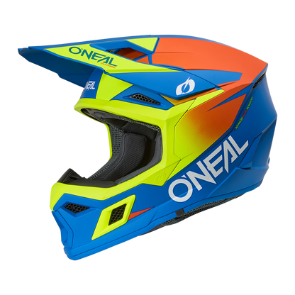 Мотокрос каска O'NEAL 3SERIES SOLID BLUE/NEON V.26