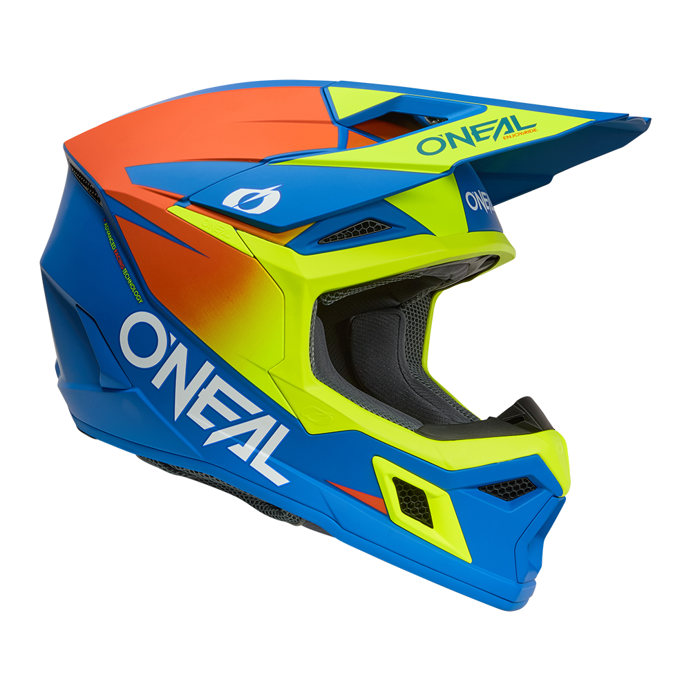 Мотокрос каска O'NEAL 3SERIES SOLID BLUE/NEON V.26