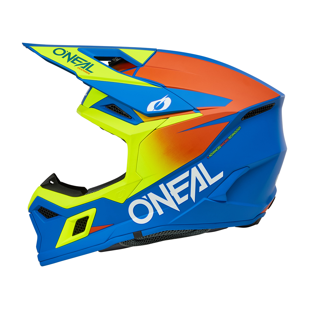 Мотокрос каска O'NEAL 3SERIES SOLID BLUE/NEON V.26