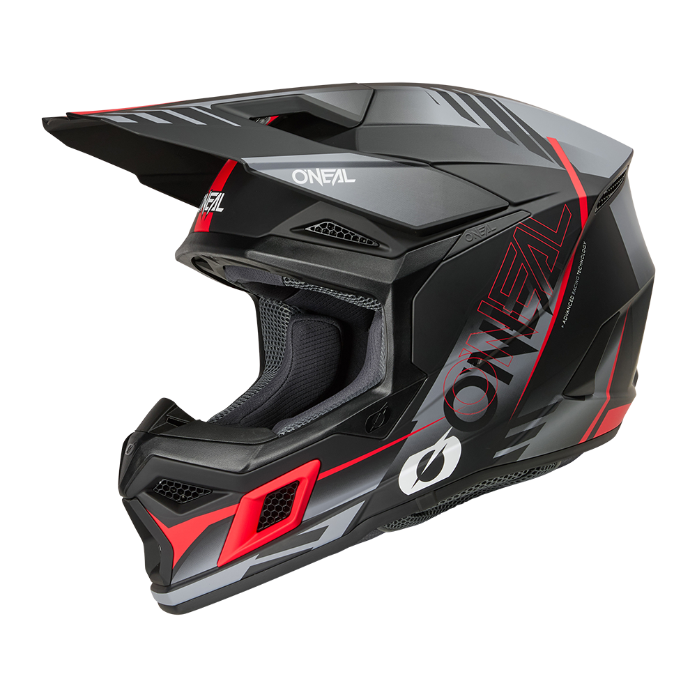 Мотокрос каска O'NEAL 3SERIES HAZE BLACK/GRAY/RED V.26