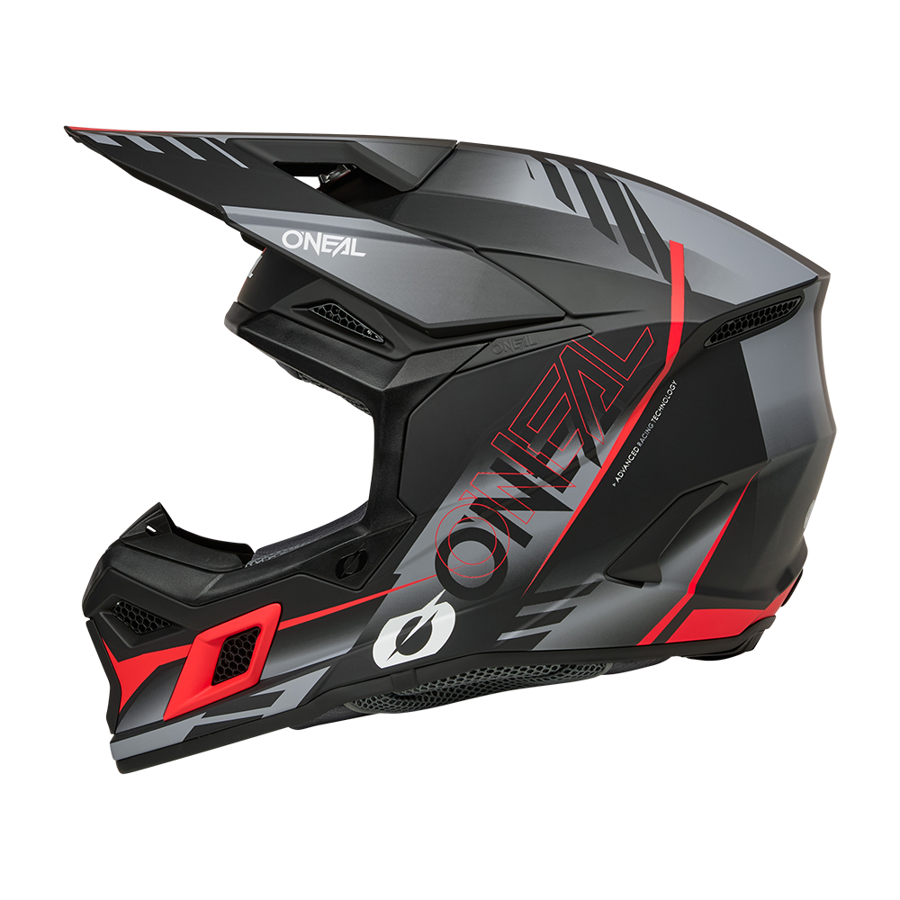 Мотокрос каска O'NEAL 3SERIES HAZE BLACK/GRAY/RED V.26