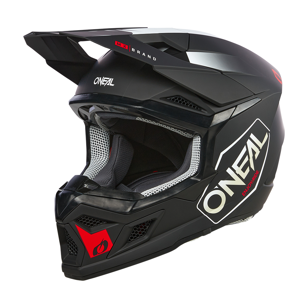 Мотокрос каска O'NEAL 3SERIES HEXX BLACK/WHITE/RED V.24