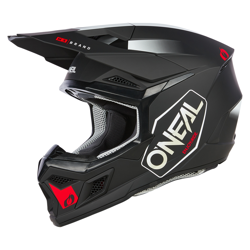 Мотокрос каска O'NEAL 3SERIES HEXX BLACK/WHITE/RED V.24