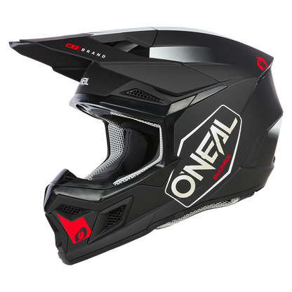 Мотокрос каска O'NEAL 3SERIES HEXX BLACK/WHITE/RED V.24