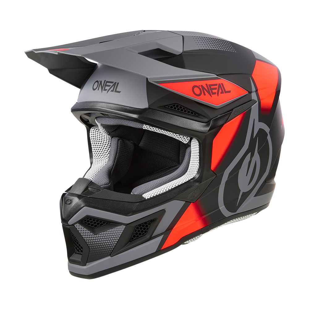Мотокрос каска O'NEAL 3SERIES VISION BLACK/RED/GRAY V.24