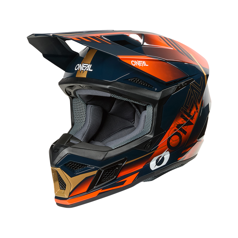 Мотокрос каска O'NEAL 3SERIES HAZE BLUE/ORANGE/GOLD V.26