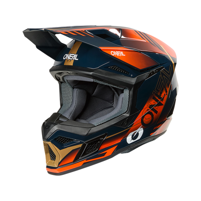 Мотокрос каска O'NEAL 3SERIES HAZE BLUE/ORANGE/GOLD V.26