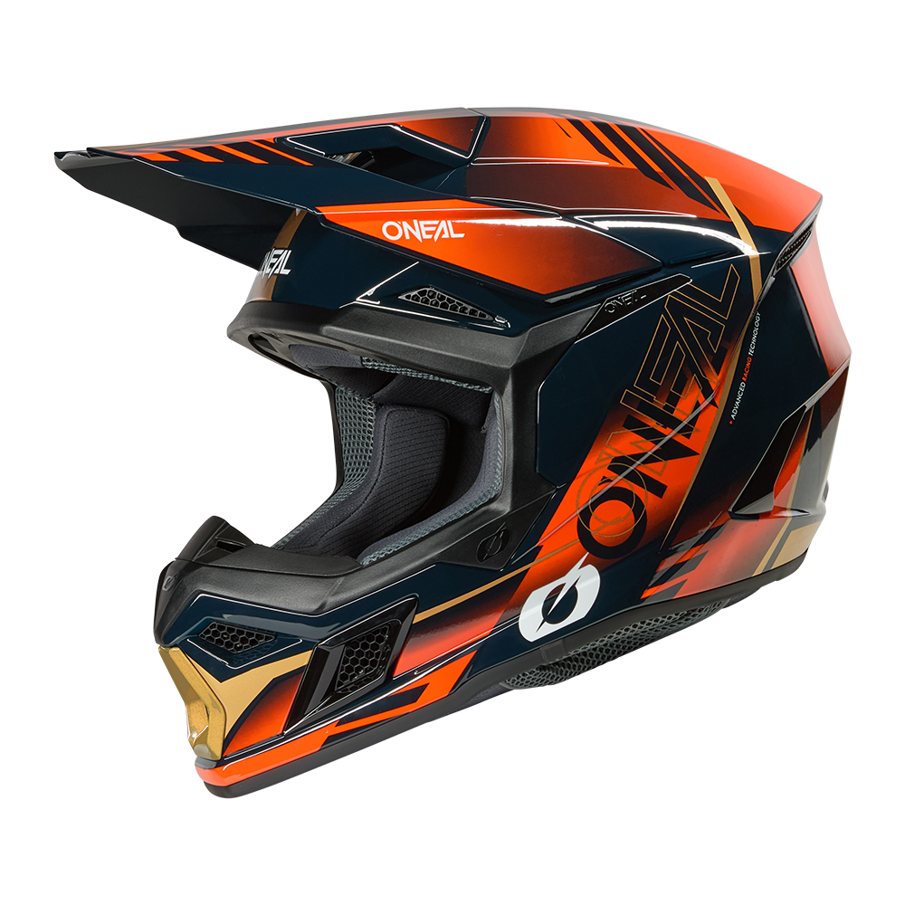 Мотокрос каска O'NEAL 3SERIES HAZE BLUE/ORANGE/GOLD V.26