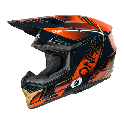 Мотокрос каска O'NEAL 3SERIES HAZE BLUE/ORANGE/GOLD V.26
